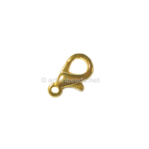 Lobster Clasp - 18k Gold Plated - 15mm - 10pcs