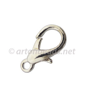 Lobster Clasp - White Gold Plated - 22mm - 10pcs