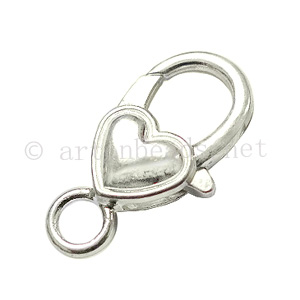 Lobster Clasp - 925 Silver Plated - 28mm - 6pcs