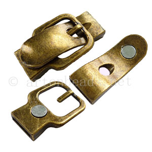 Magnetic Clasp - Antique Brass Plated - ID 2x12mm - 1 Set