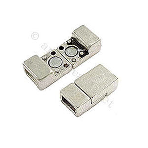 Magnetic Clasp - Antique Silver Plated - ID 5x2mm - 4 Sets