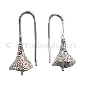 Earring Hook - Glue On - 925 Silver Plated - 10mm - 2pcs