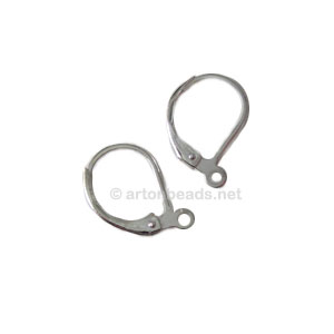Earring Leverback - 925 silver plated - 15mm - 50pcs