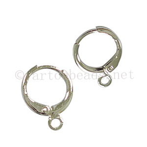 Earring Leverback - White Gold Plated - 11mm - 20pcs