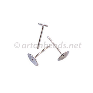 Earring Post - 925 Silver plated - 6mm - 50pcs