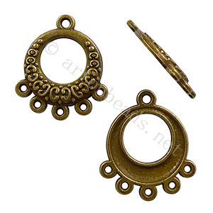 Chandelier - Antique Brass Plated - 5 Holes - 21.3x18.7mm-10pcs