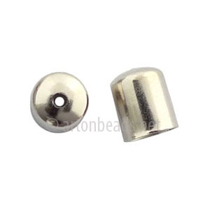 Bell Cone With Hole - White Gold Plated - ID 5.5mm - 20pcs