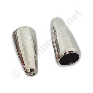 Bead Cone - White Gold Plated - 15.8x7.7mm - 10pcs