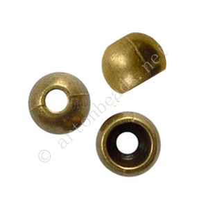 Bead Cone - Antique Brass Plated - ID 6.6mm - 10pcs