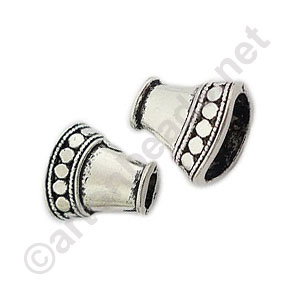 Bead Cone - Antique Silver Plated - 16.5x9mm - 6pcs