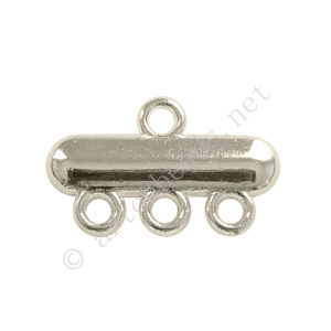 Multi-Strand End Bar - 925 Silver Plated - 3 Holes-11x18mm