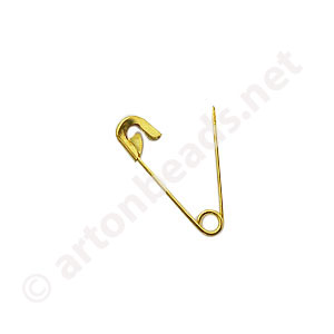 Safety Pin - 18k Gold Plated - 22mm - 50pcs