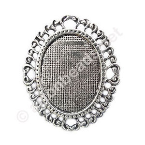 *Brooch Setting - Antique Silver Plated - 30x40mm - 1pcs