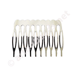 Hair Comb - White Gold Plated - 54.5mm - 1pc