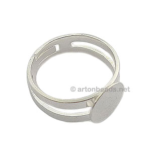 Ring Base 925 Silver Plated - Adjustable - 9mm - 4pcs
