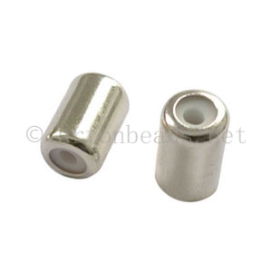 Stopper with Rubber - 925 Silver Plated - ID 1.2mm - 10pcs