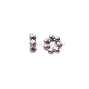 Base Metal Spacer Bead - 925 Silver Plated - 5mm - 70pcs
