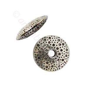 Base Metal Spacer Bead - Antique Silver Plated - 10mm - 20pcs