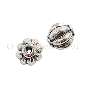 Base Metal Spacer Bead - Antique Silver Plated-6.4x5.7m-40pcs