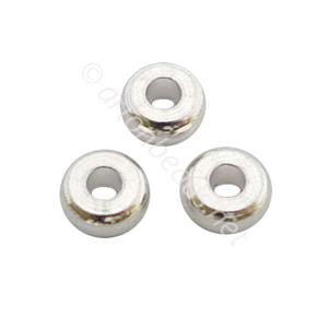 Base Metal Spacer Bead - 925 Silver Plated - 4mm - 50pcs