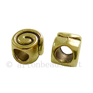 *Metal Bead - Antique Gold Plated - 7.4x9.4mm - 15pcs