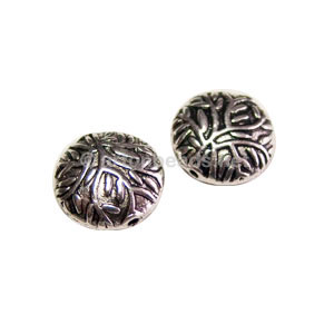 Metal Bead - Antique Silver Plated - 12mm - 10pcs - Click Image to Close