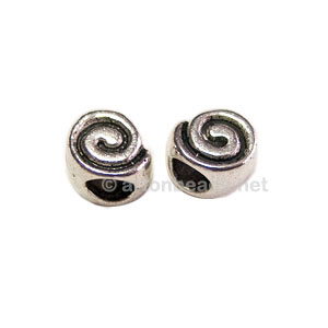 Metal Bead - Antique Silver Plated - 8x7mm - 10pcs