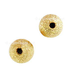 Star Dust Metal Beads - 18k Gold Plated - 8mm - 20pcs