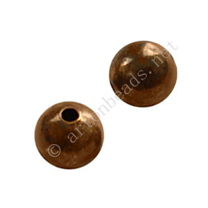 Brass Base Beads - Antique Copper Plated - 8mm - 20pcs