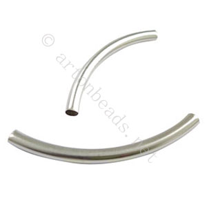 Tube - Matte Silver Plated - ID 3.4mm - 20pcs