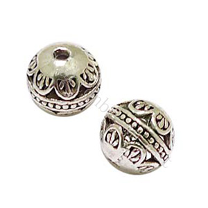 Metal Bead - Antique Silver Plated - ID 2mm - 6pcs