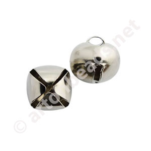 Bell - White Gold Plated - 15mm - 10pcs
