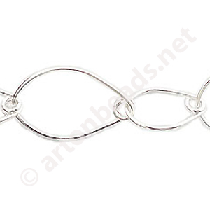 Chain(226519W) -925 Silver Plated - 12x17/18x26mm - 1m