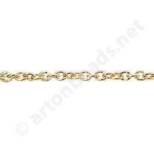 *Chain(J0.7+) - 18K Gold Plated - 3.1x4.2mm - 2m - Click Image to Close