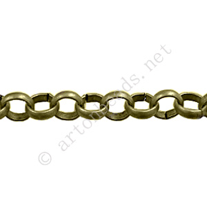 Chain(JBL5.8) - Antique brass Plated - 6x6mm - 1m