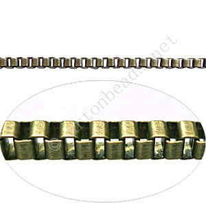 Chain(J2.0B) - Antique brass Plated - 2x2mm - 1m