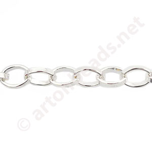 Chain(Y1811) - 925 Silver Plated - 6.1x7.6mm - 1m