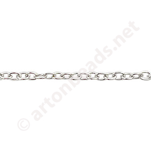 Chain(J0.6+) - White Gold Plated - 2.3x3.4mm - 2m
