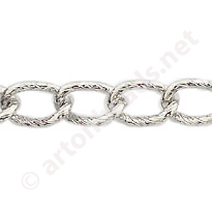 Chain(Y15303) -White Gold Plated - 8.4x13.0mm - 1m - Click Image to Close