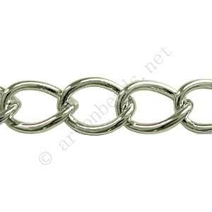Chain(Y1504) - White Gold Plated - 10.4x13.8mm - 1m