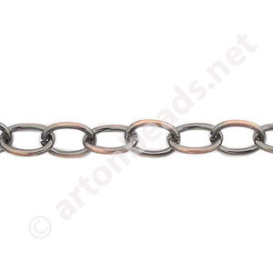 Chain(Y1908) - Antique Copper Plated - 5.8x8.2mm - 1m