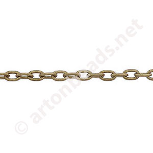 Chain(J0.8+ ) - Antique brass Plated - 3.1x4.3mm - 2m