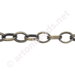 Chain(Y1811) - Antique brass Plated - 6.1x7.6mm - 1m