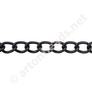 Chain(Y1802) -Pure Black Plated - 5.5x8.1mm - 2m