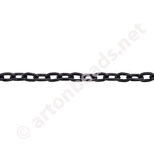 Chain(Y2105) - Pure Black Plated - 3.1x4.3mm - 1m