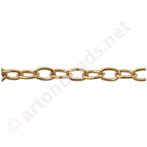 *Link Chain(#280B) -18K Gold Plated - 3.99x6.00mm - 1m