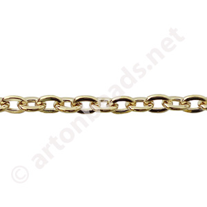 *Link Chain(#210F) -18K Gold Plated - 4.00x5.33mm - 1m