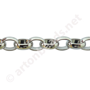 *Link Chain - White Gold Plated - 5.62x7.16mm - 1m