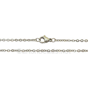 Link Chain(260)with Clasp-Stainless Steel(2x3.2mm)-18"-6pcs