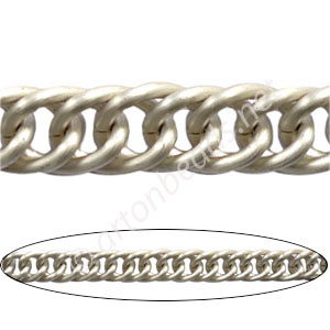 Aluminum Chain(#8) - Matte Silver Plated - 10.2x14.1mm - 1M